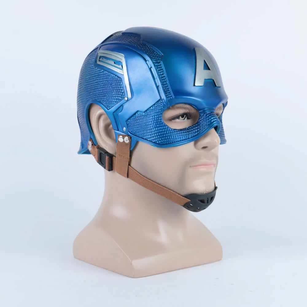 Zoomies & Co Captain America Halloween mask in blue, featuring a secure strap for comfortable wear