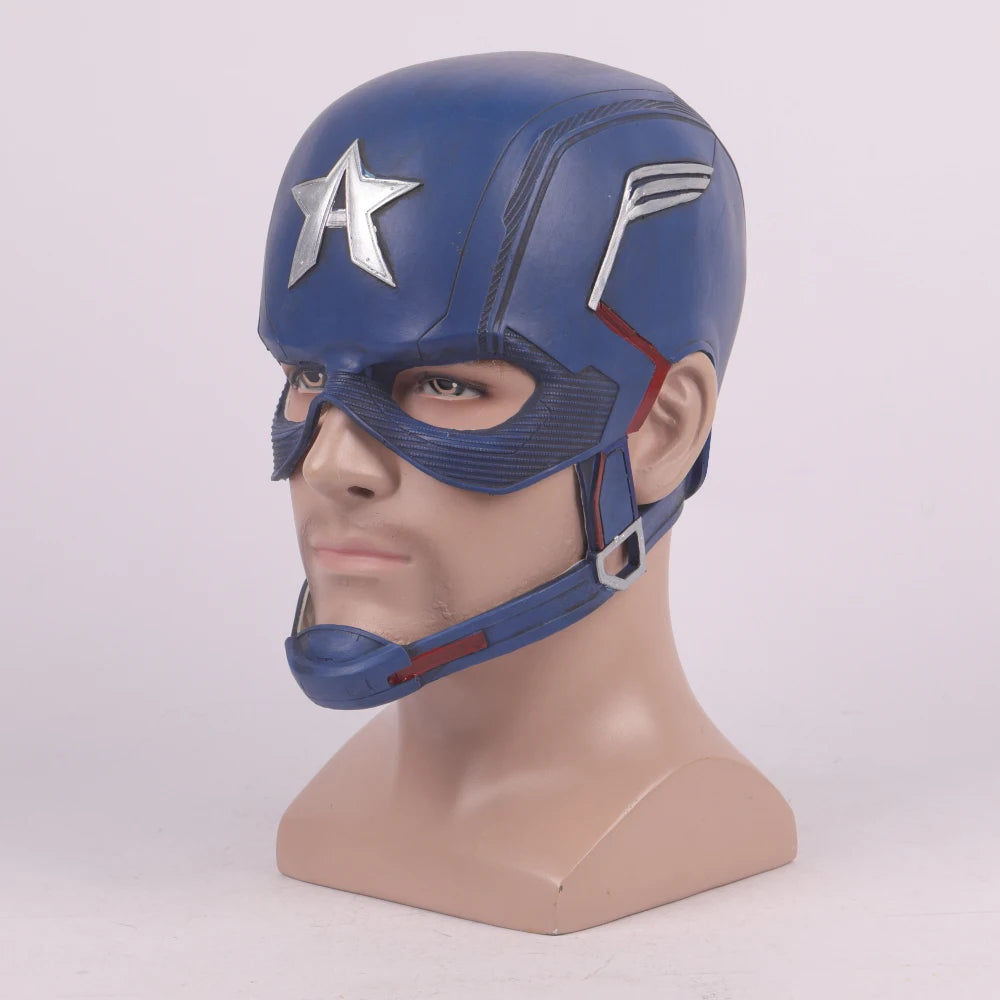 Captain America Halloween mask with detailed design, perfect for costume parties and superhero fans