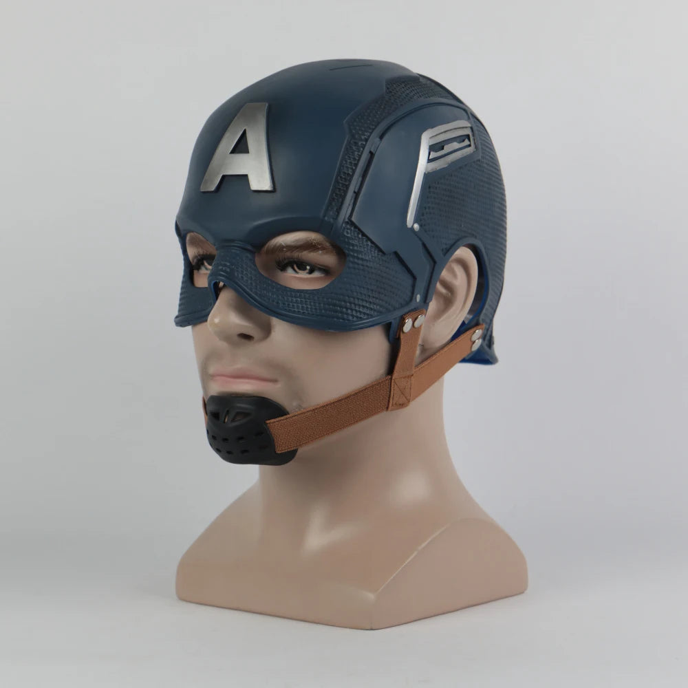 Captain America Halloween mask with adjustable strap and detailed design for costume parties