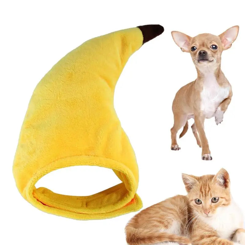 Adorable cat banana costume for pets featuring soft fabric and easy to wear design