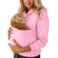Pink Zoomies & Co cat carrier kangaroo pocket sweatshirt designed for pet lovers with cozy feline storage