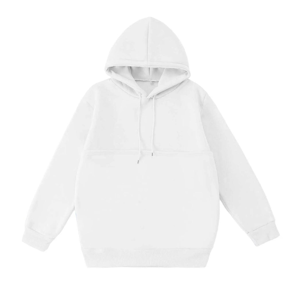White cat carrier kangaroo pocket sweatshirt from Zoomies & Co for pet lovers