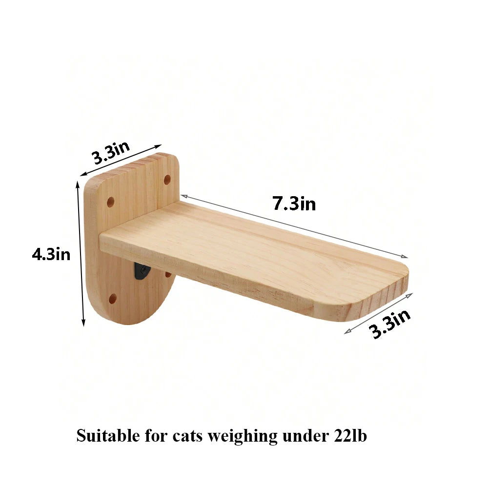 Wooden shelf component of Cat Wall Climbing System™ for cats weighing under 22lb