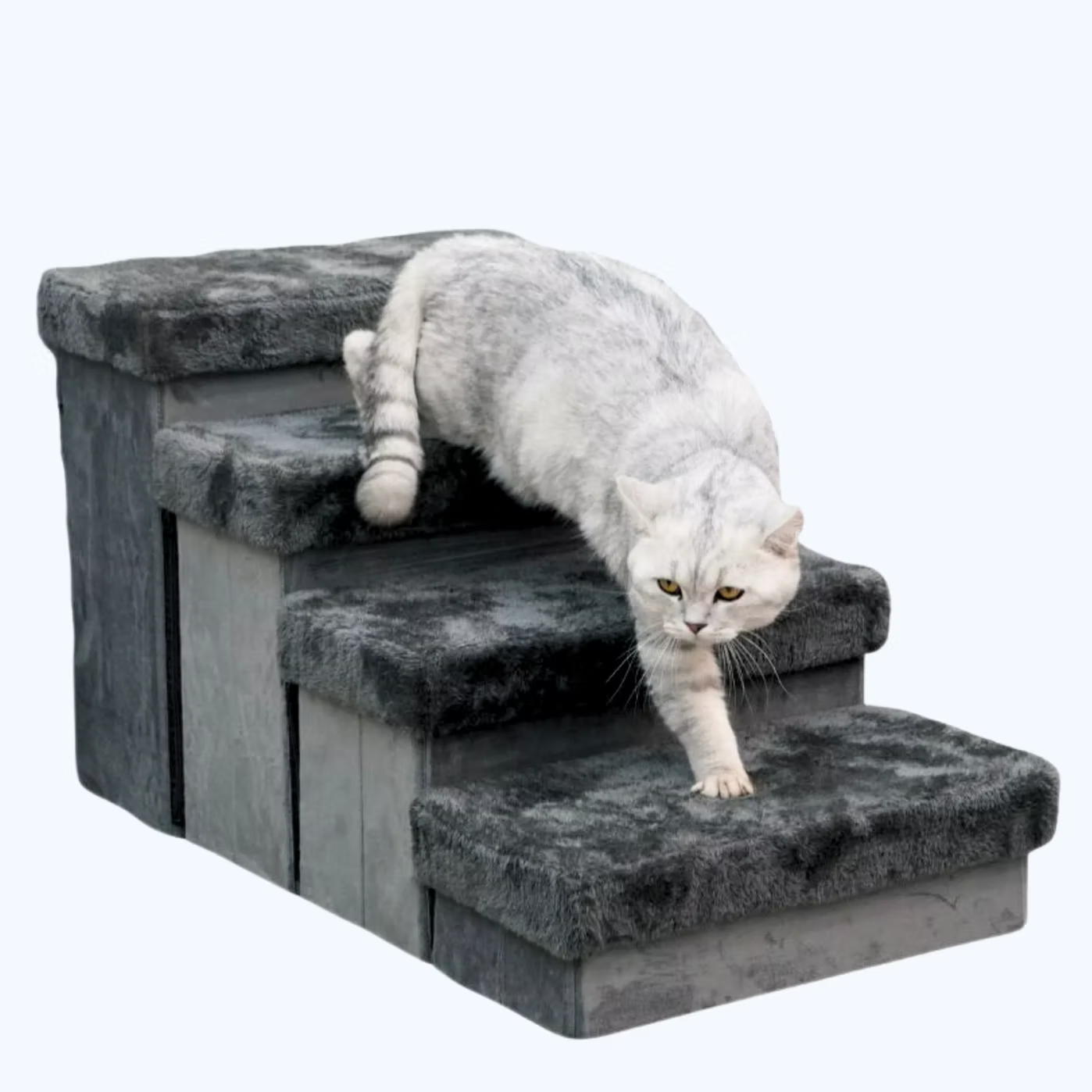 PetPals 2in1 4-Level Pet Stairs Charcoal 17 in