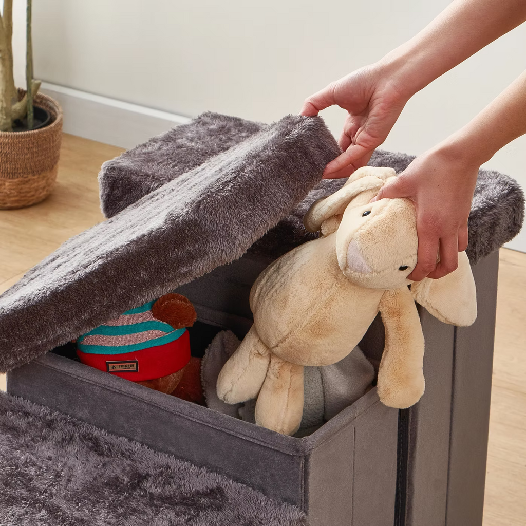 PetPals 2in1 4-Level Pet Stairs Charcoal 17 in