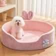 CloudNest Detachable Pet Bed in Pink with Cute Bunny Ears and Floral Accents for Small Dogs
