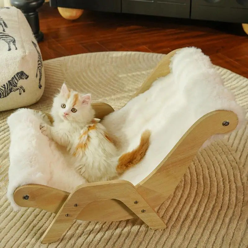 CloudPaw Plush Cat Lounge Chair with Cozy Fur for Comfortable Cat Relaxation