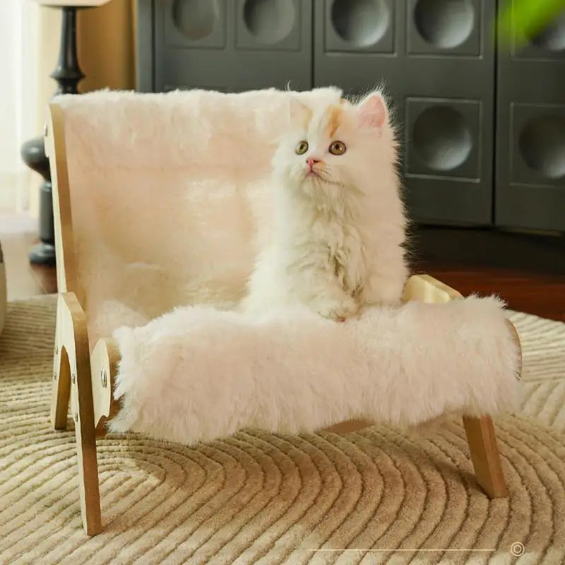 CloudPaw Plush Cat Lounge Chair for comfortable relaxation with soft faux fur fabric
