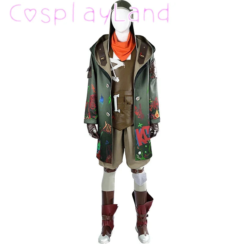 Arcane Ekko cosplay costume featuring a detailed coat, harness, and accessories for fans and events