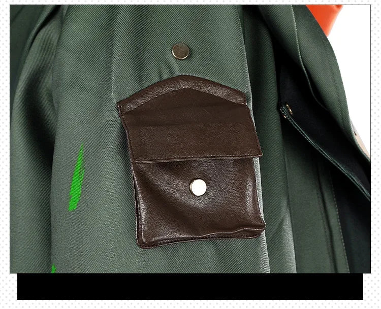 Detailed close-up of Arcane Ekko cosplay costume showcasing the stylish pocket design