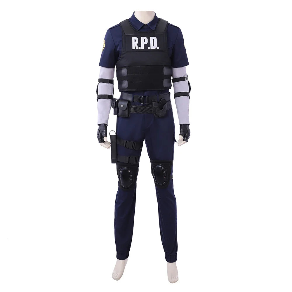 RPD Leon S. Kennedy Halloween outfit featuring tactical vest and pants for a complete costume look