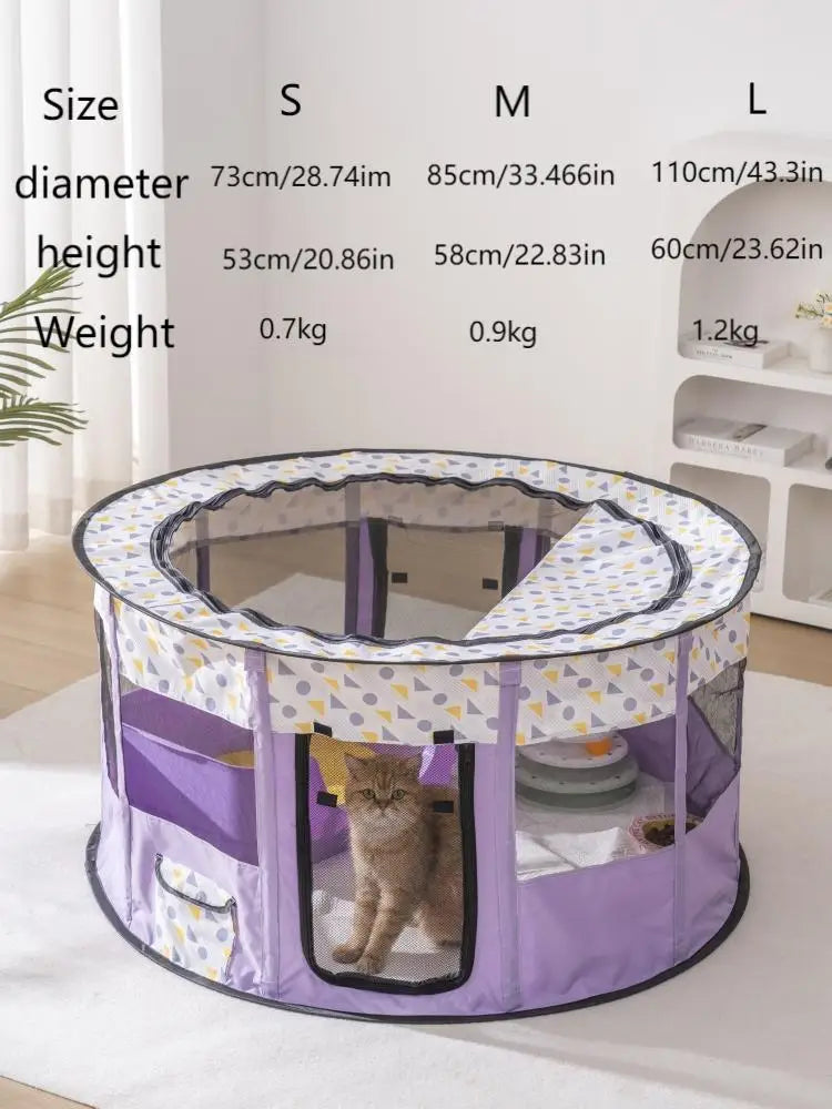 CozyCircle Pet Nest in Purple with Mesh Design for Visibility and Comfort, Ideal for Cats and Small Pets
