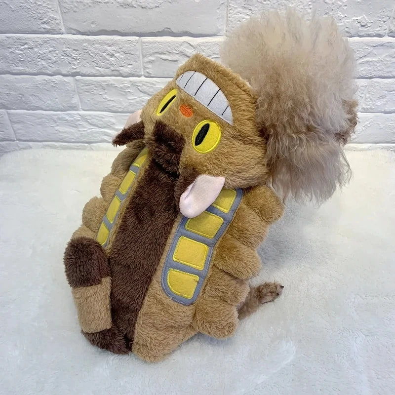 Cute pet clothes for small dogs designed like a fluffy monster outfit with cute details