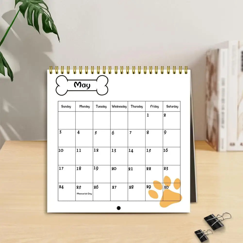 Cute puppy wall calendar 2026 featuring a May layout with playful dog-themed designs