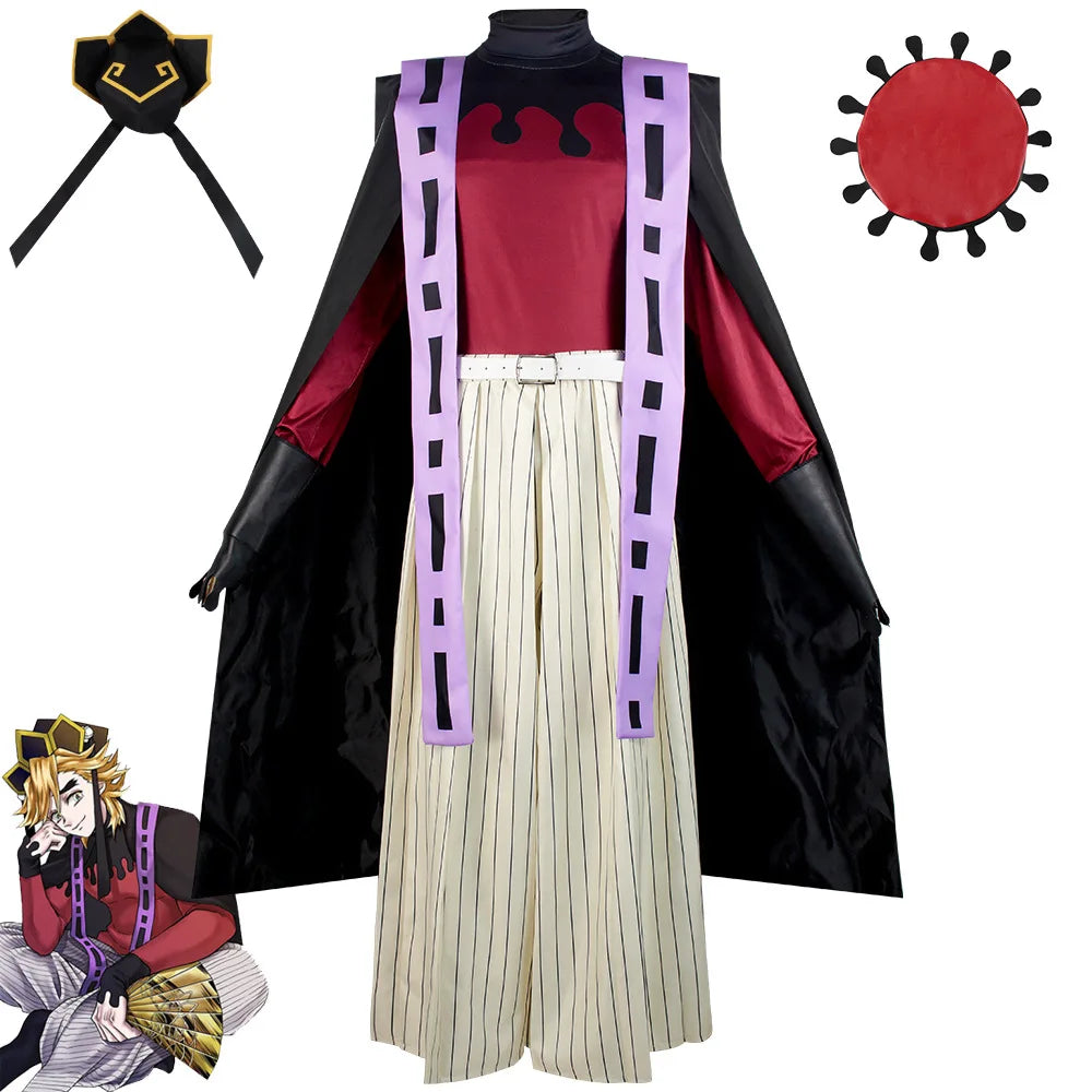Demon Slayer Douma kimono outfit featuring a cape and wide pants, perfect for cosplay events