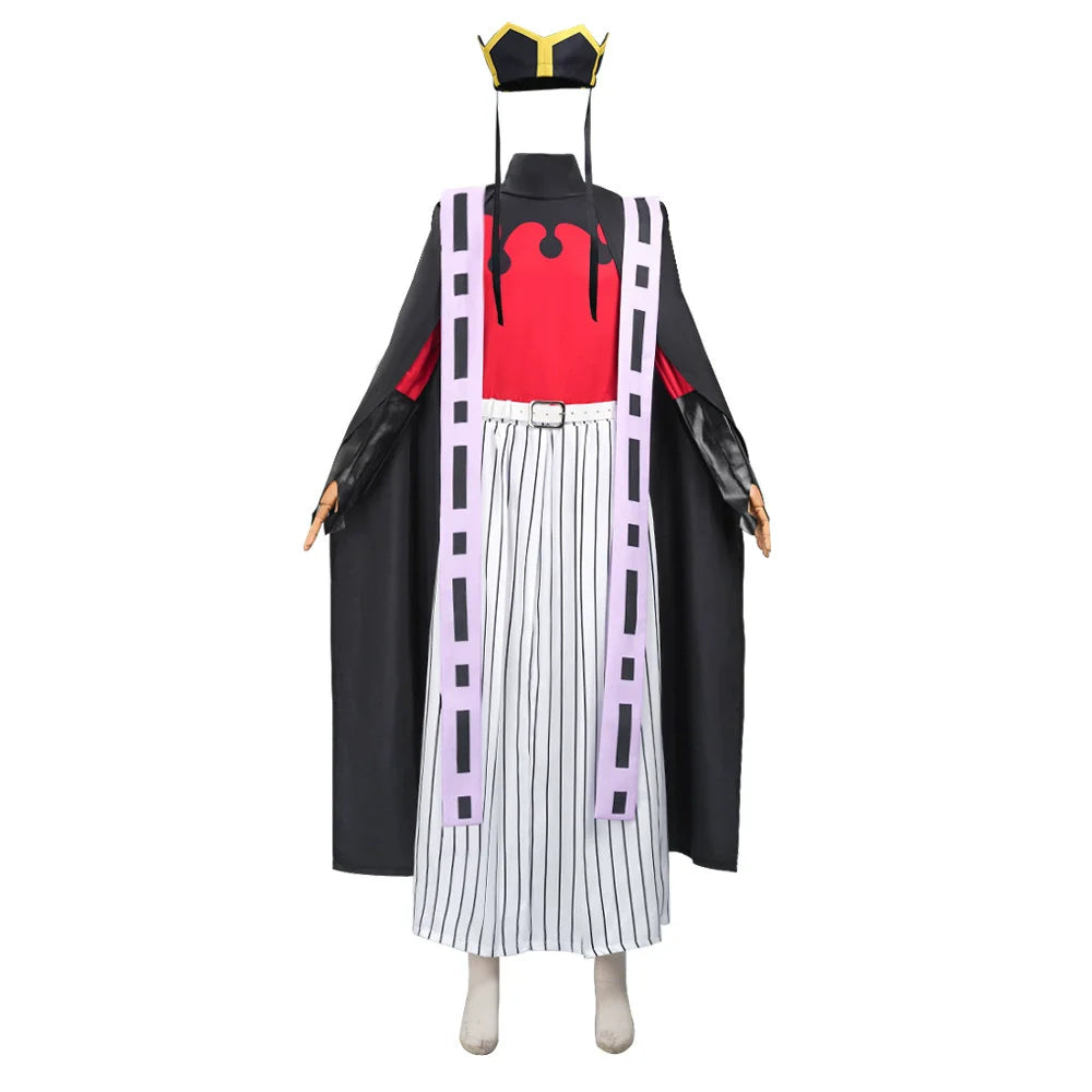 Demon Slayer Douma kimono outfit featuring a striking red design and unique purple accents