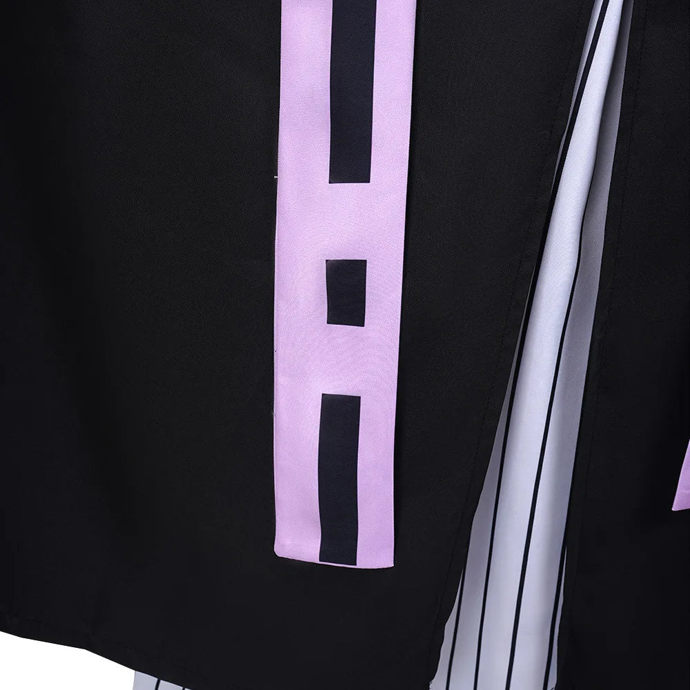 Demon Slayer Douma kimono outfit with black fabric and pink accents for fans of the anime series