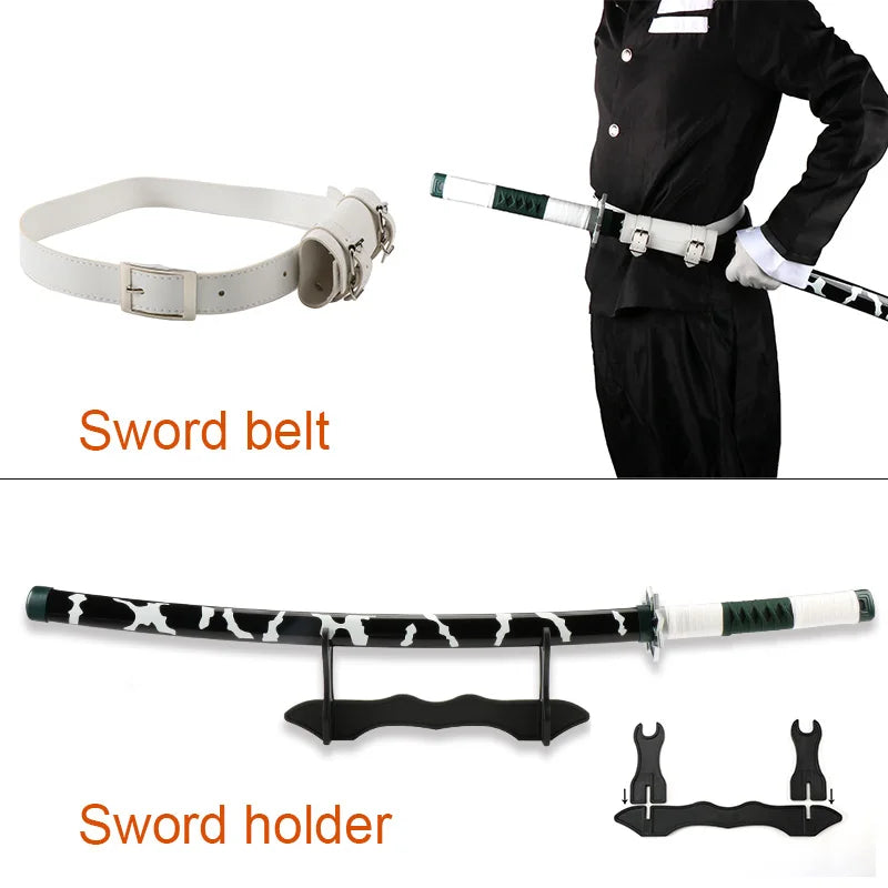 Demon Slayer katana replica with sword belt and holder for cosplay and display purposes