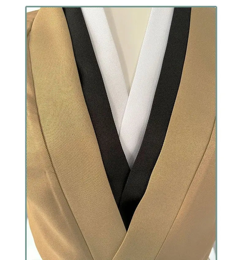 Demon Slayer Yoriichi cosplay costume top with detailed color layering in black and beige