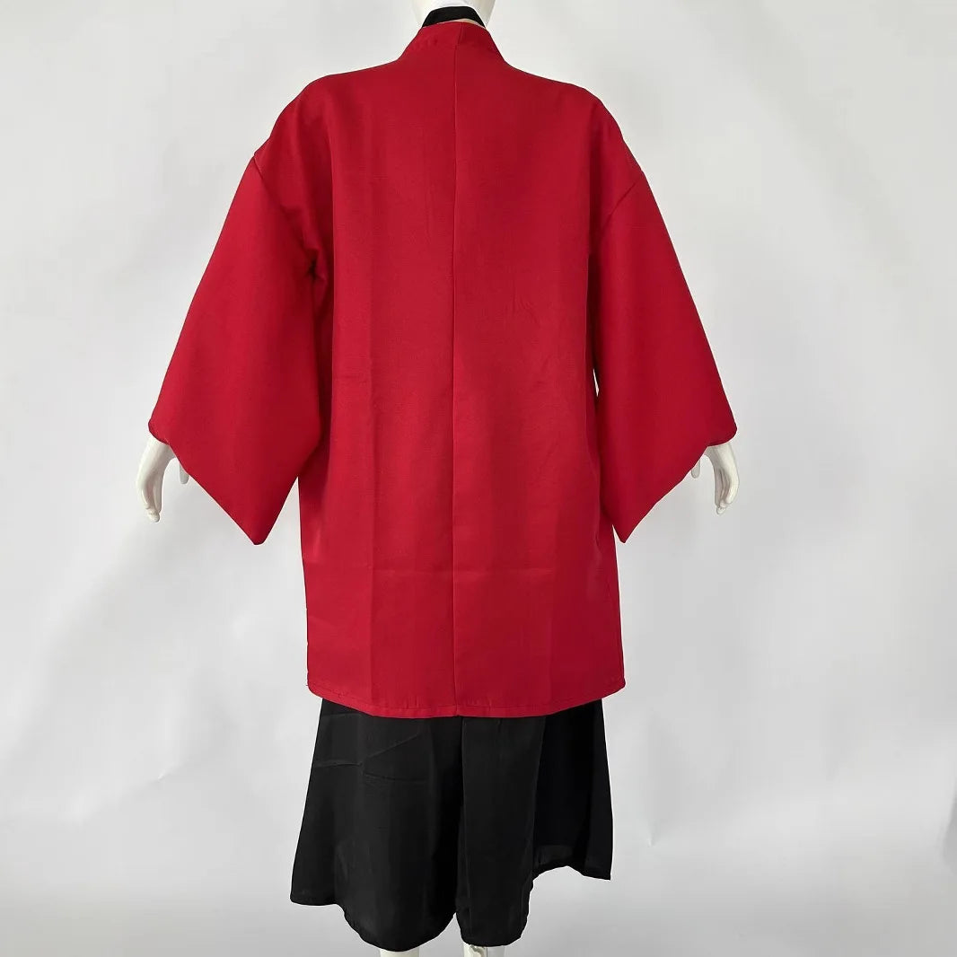 Red Yoriichi cosplay costume from Demon Slayer with traditional kimono styling for authentic look