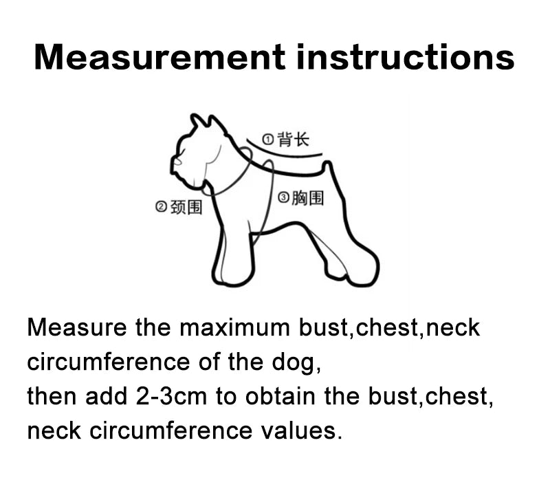 Measurement instructions for designer pet couple outfits showing how to measure dog dimensions accurately