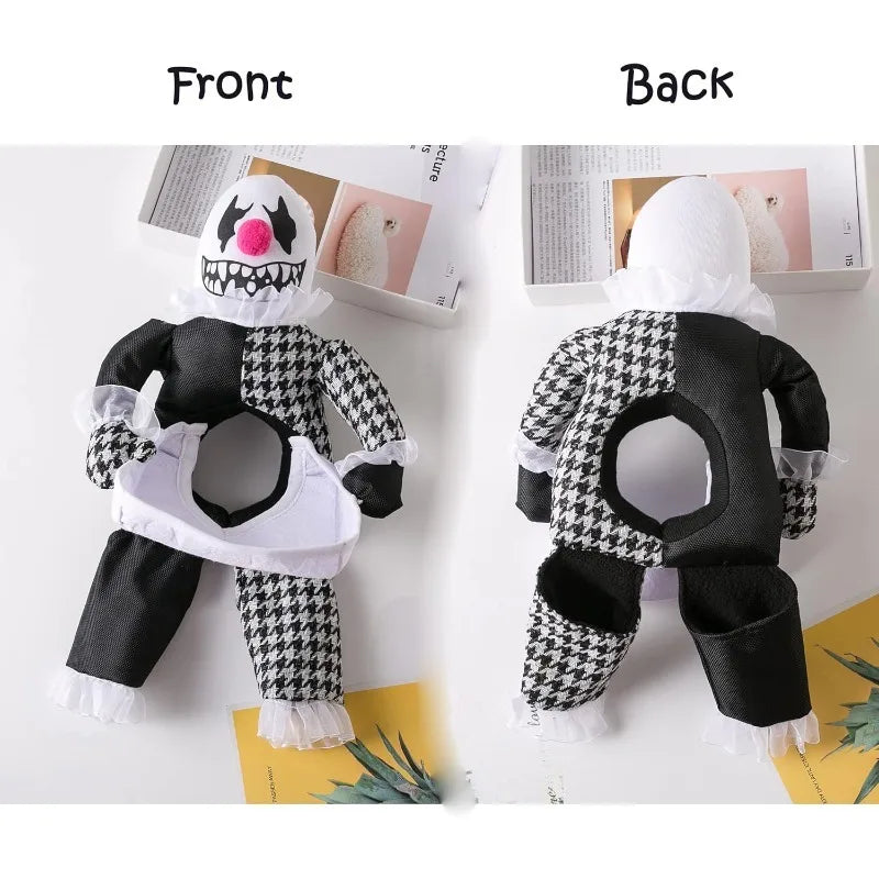 Zoomies & Co devil dog Halloween costume featuring a playful design with houndstooth pattern and ruffled edges