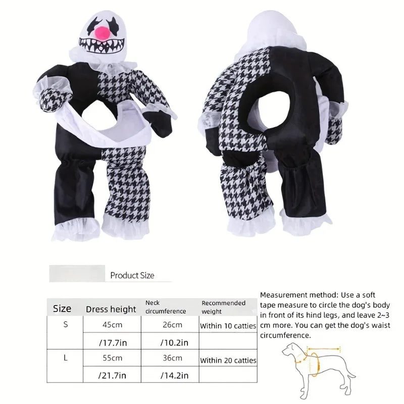 Zoomies & Co devil dog Halloween costume featuring a playful design with a houndstooth pattern
