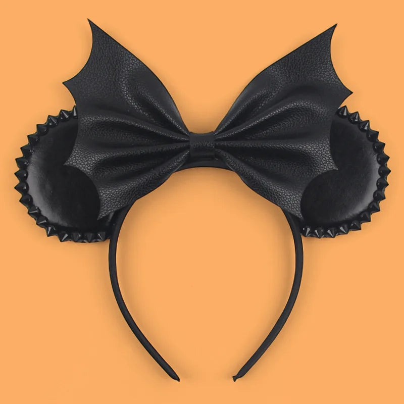 Disney Halloween ear headband with black bat wings and spiked accents for festive celebrations