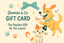 Dog and cat lover gift card with playful cartoon dog holding a love letter and a cute cat