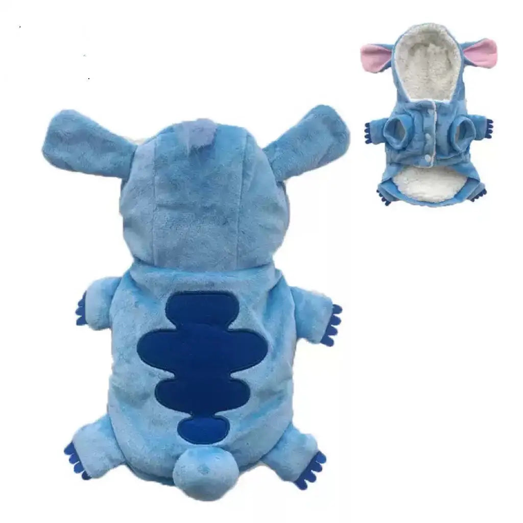 Blue Plush Dog Hoodie by Zoomies & Co with Soft Fabric and Cute Ear Details