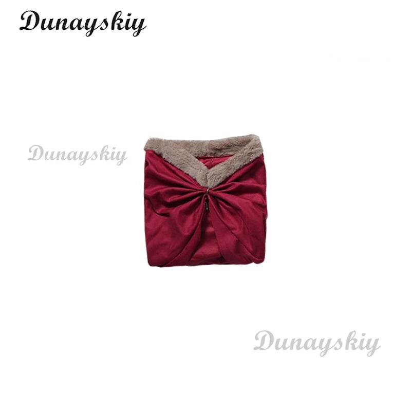 Elden Ring Malenia dress full set with a stylish maroon design and fur trim for fans of the game
