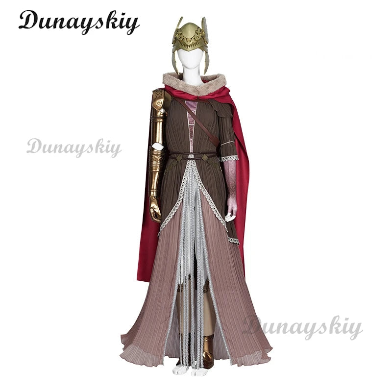 Elden Ring Malenia dress full set with cloak, armor details, and elegant pleated design