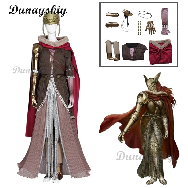 Elden Ring Malenia dress full set with crown, accessories, and detailed costume design