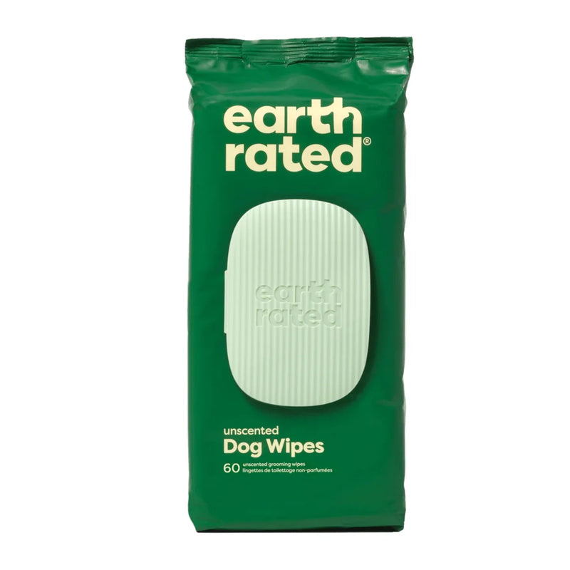 Earth rated pet wipes unscented dog wipes pack with 60 biodegradable cleaning wipes