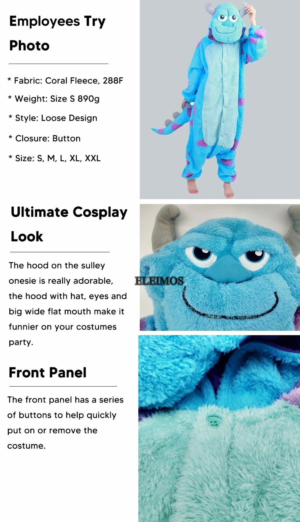 Cozy Zoomies & Co Halloween monster onesie adults with button closure and fun monster design