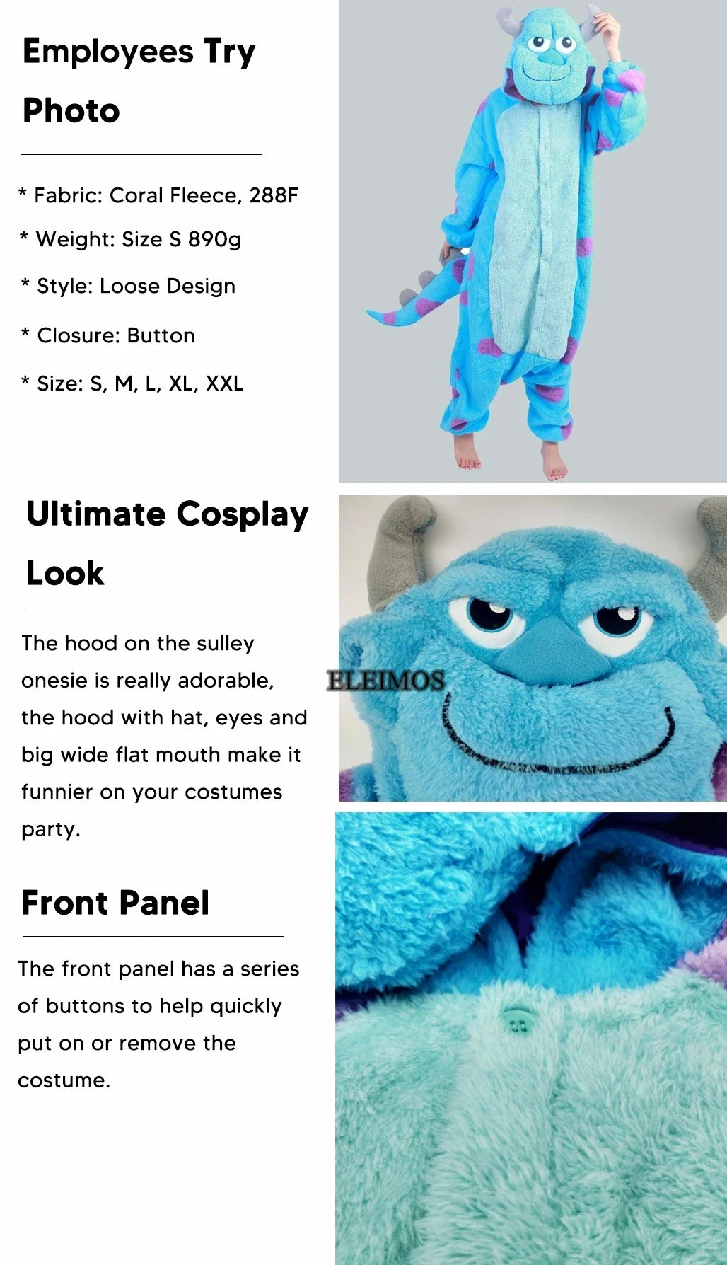 Cozy Zoomies & Co Halloween monster onesie adults with button closure and fun monster design