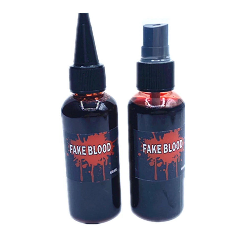 Fake blood for pets Halloween cosplay, two bottles with spray and pour options for spooky effects