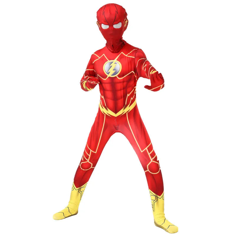 Zoomies & Co flash costume set with mask for carnival in red and yellow for kids