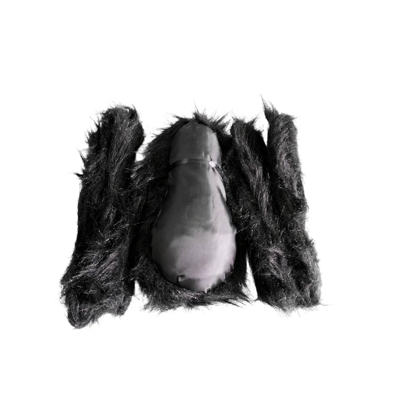 Giant Halloween spider decoration plush with long furry legs for spooky home decor