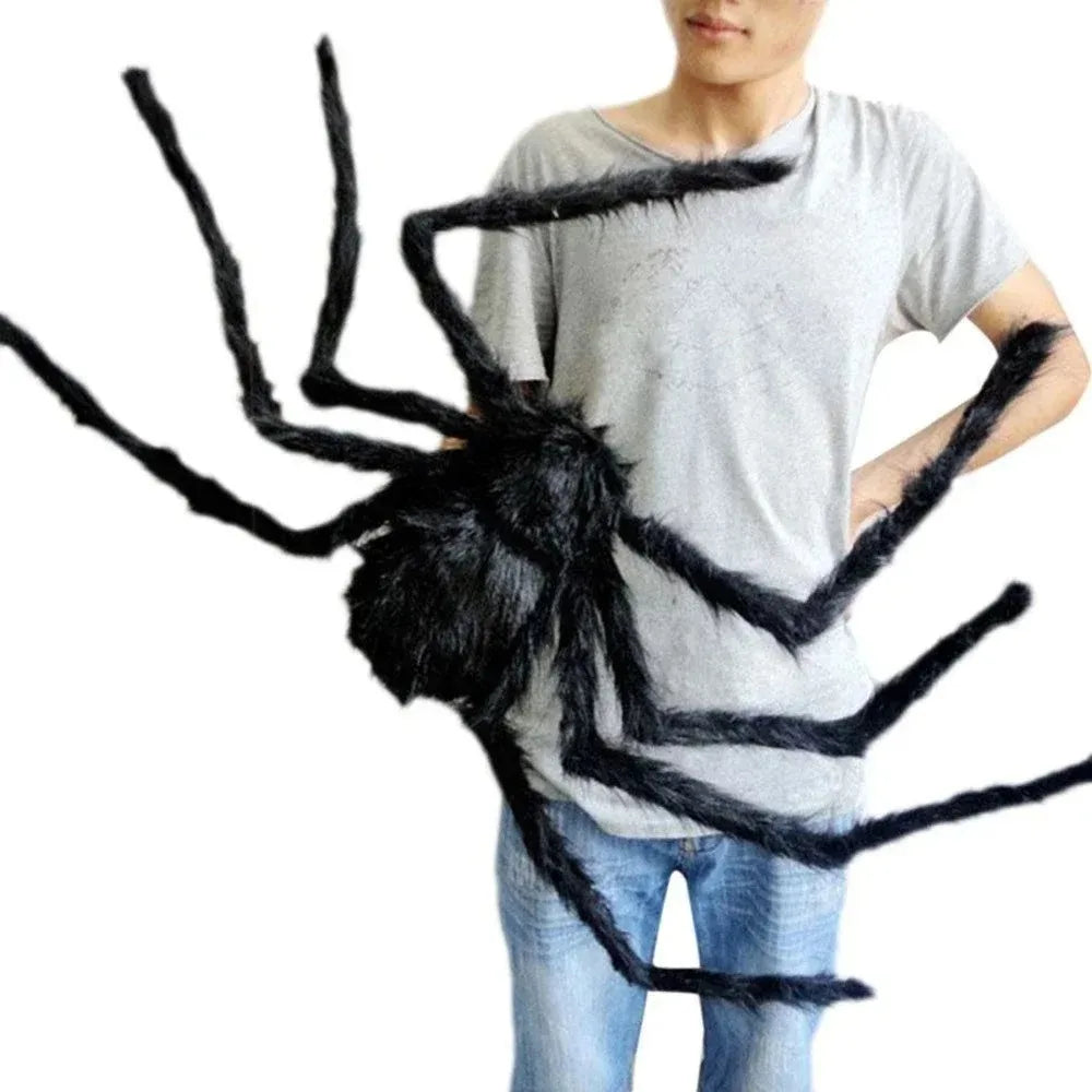 Giant Halloween spider decoration with oversized legs for spooky indoor and outdoor setups