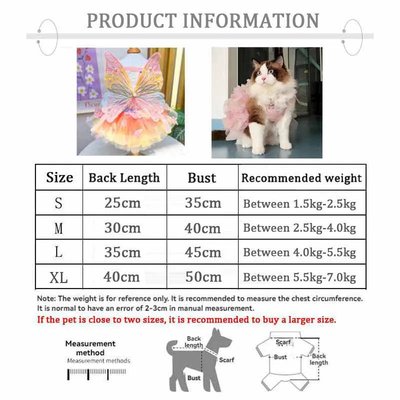 Gorgeous puppy butterfly skirt with colorful wings for playful pets, perfect for special occasions