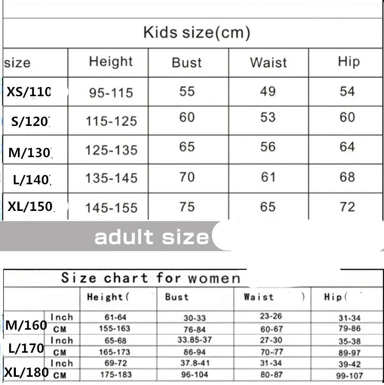 Gwen Stacy Halloween costume for women and kids size chart for accurate fitting options