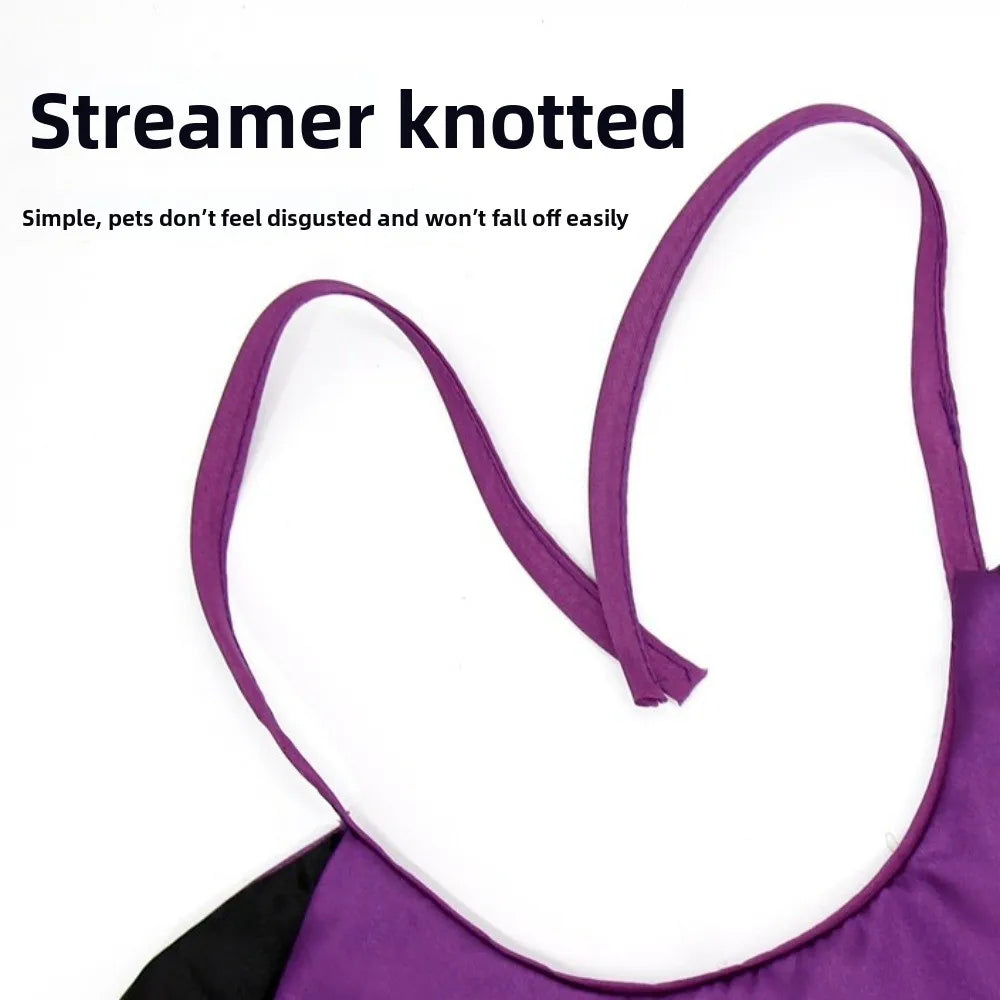 Halloween cat costume bat cloak in purple with adjustable streamer design for comfort and ease of wear