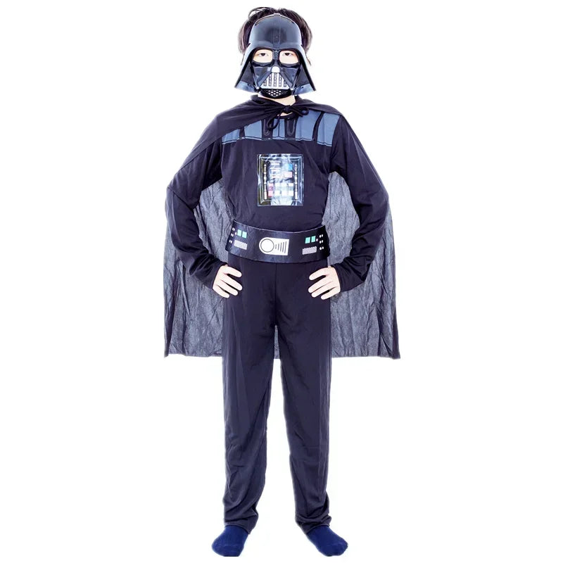 Children's Halloween Darth Vader Costume for kids with cape and mask for festive celebrations