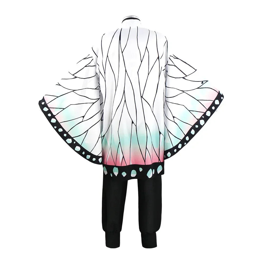 Halloween Kochou Shinobu wig and haori featuring intricate design with vibrant colors and flowing sleeves