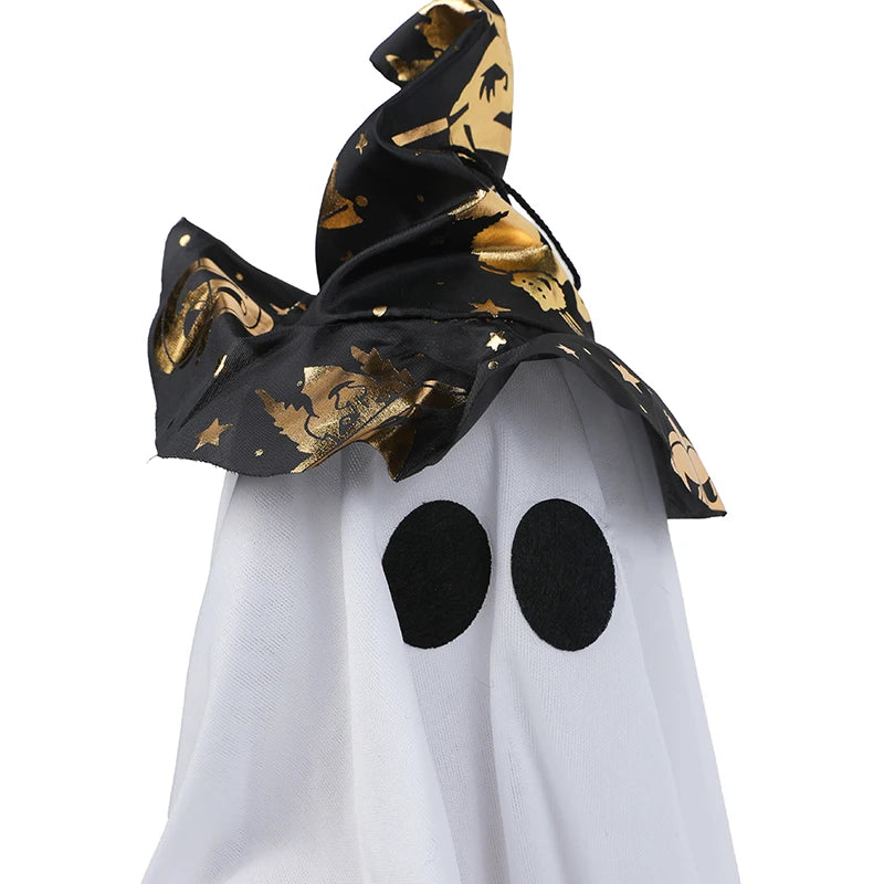 Halloween LED witch ghost decorations featuring a whimsical ghost with a hat and whimsical stars