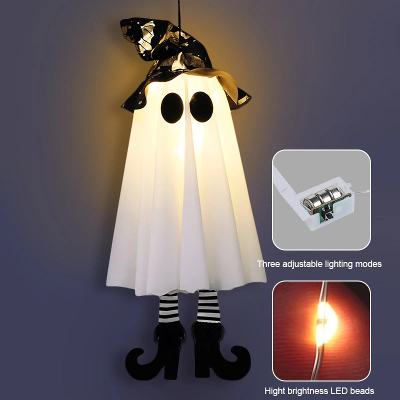 Halloween LED witch ghost decorations with adjustable lighting modes for festive displays