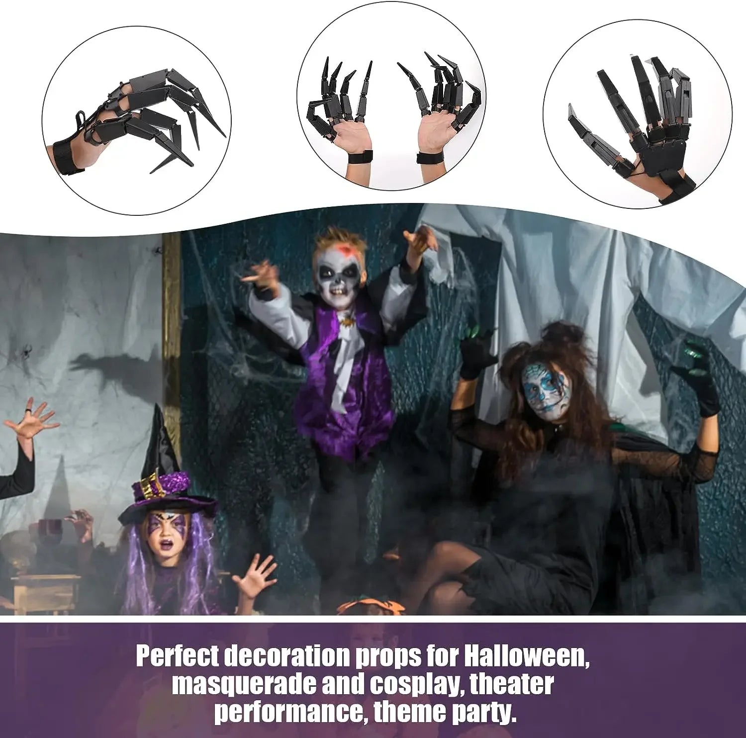Halloween pet skeleton hand costume with creepy claw design for spooky celebrations and themed parties