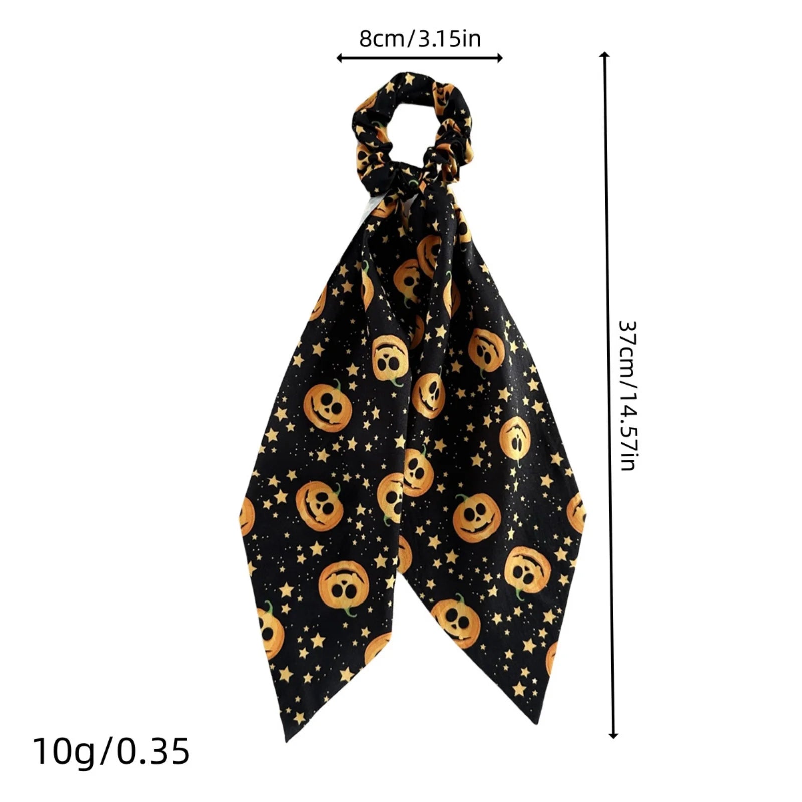 Halloween scrunchies set with playful pumpkin and star patterns for festive hair styling
