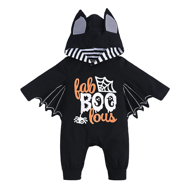 Zoomies & Co BABY vampire costume jumpsuit with bat wings and hood for Halloween celebrations